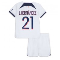 Dětský fotbalový dres Paris Saint-Germain Lucas Hernandez #21 2023-24 Venkovní Krátký Rukáv (+ trenýrky)